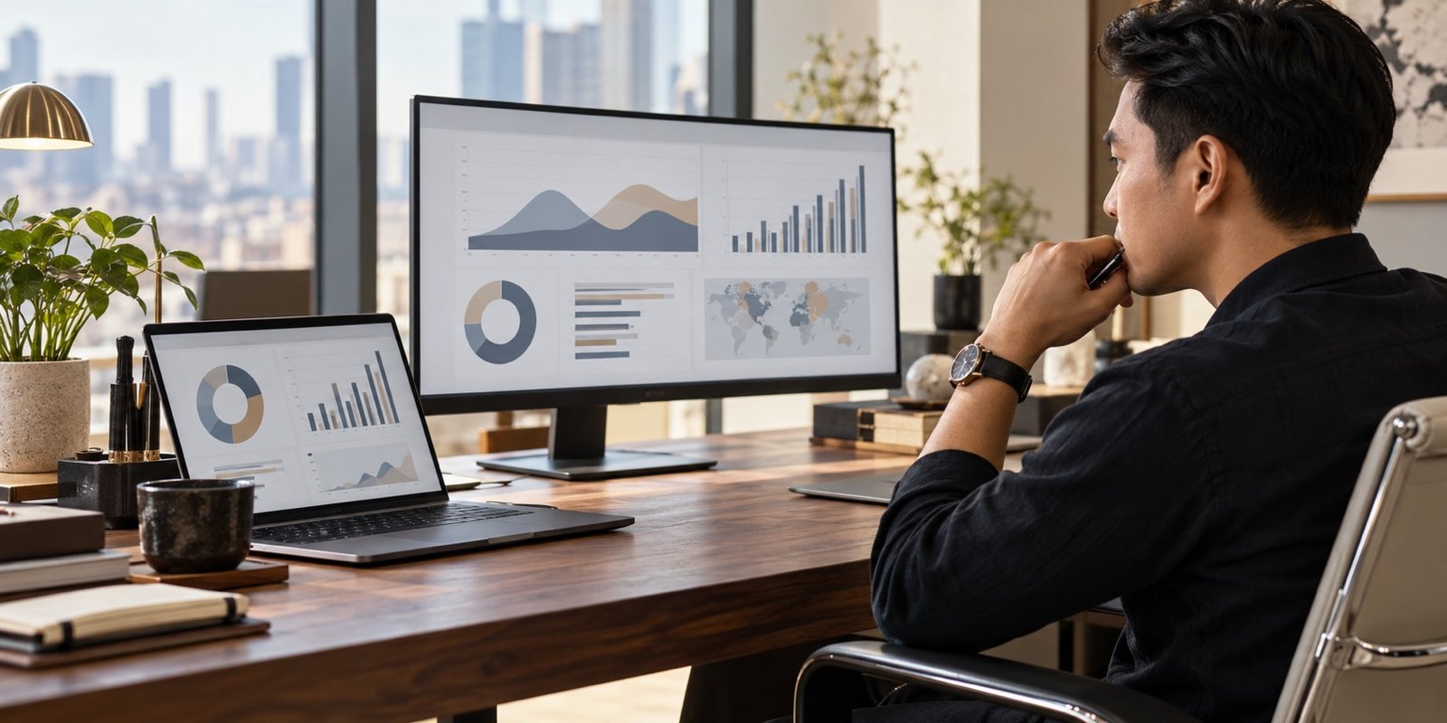 Illustrative business scene